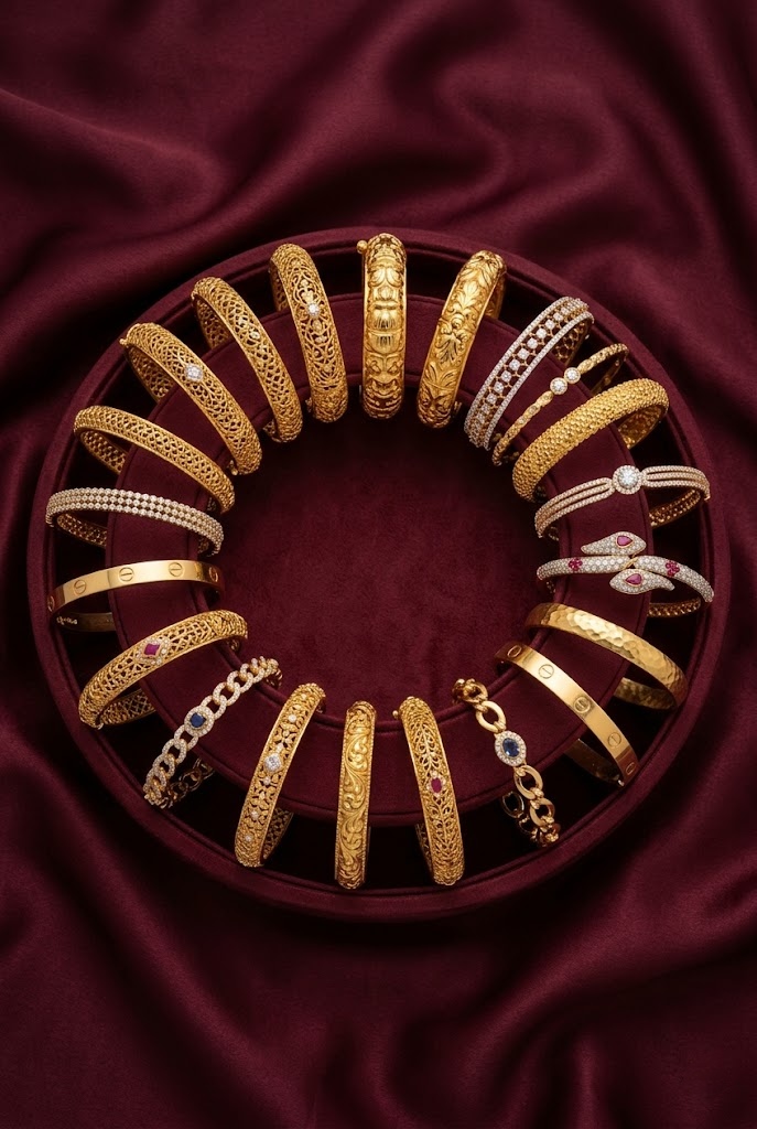 Luxury gold bangles and bracelets for women