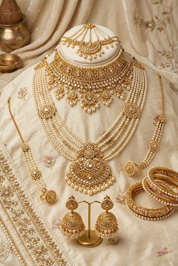 Luxury bridal jewelry set for wedding wear