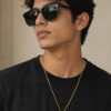 Gold Finish Allah Pendant Chain Necklace