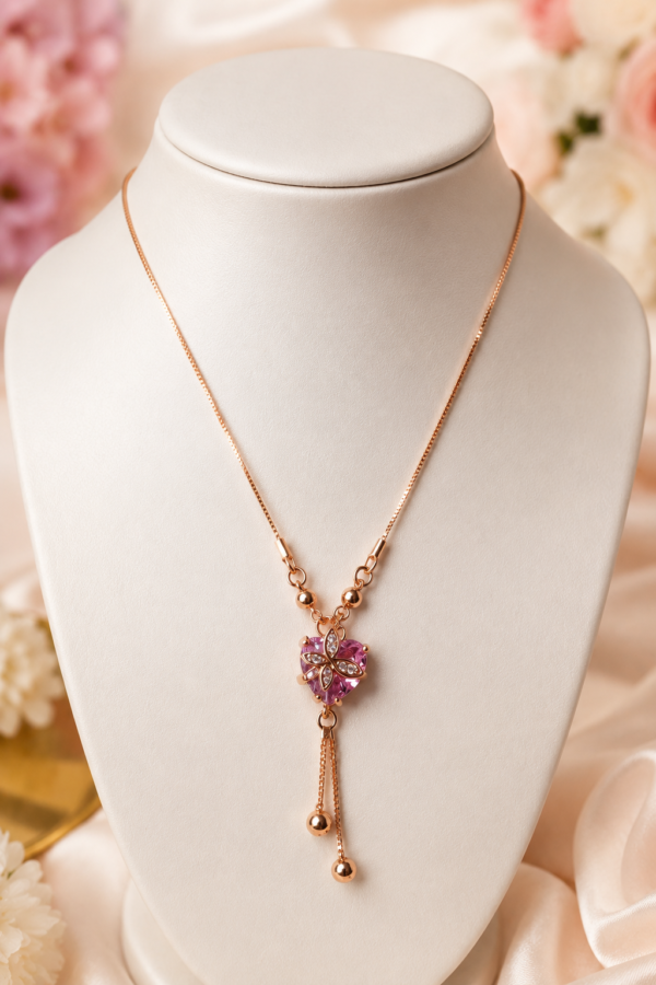 Elegant AD Necklace for Women Women's AD Heart Pendant Necklace Fashion Jewellery