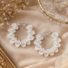 Designer Floral Pearl Hoop Earrings for Women