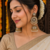 Crystal Antique Party Wear Jhumka Earrings Traditional Crystal Jhumka Earrings Party Wear Jewellery