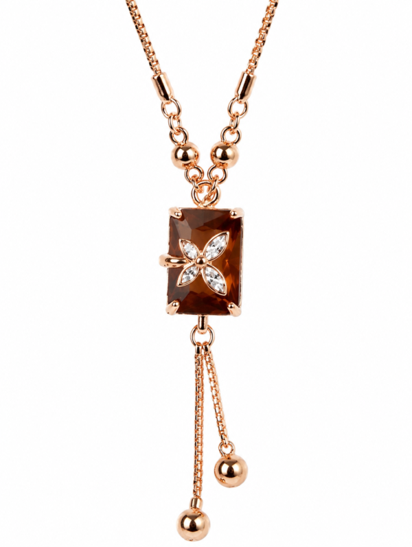 Designer Brown Stone Pendant Chain for Women AD Jewellery