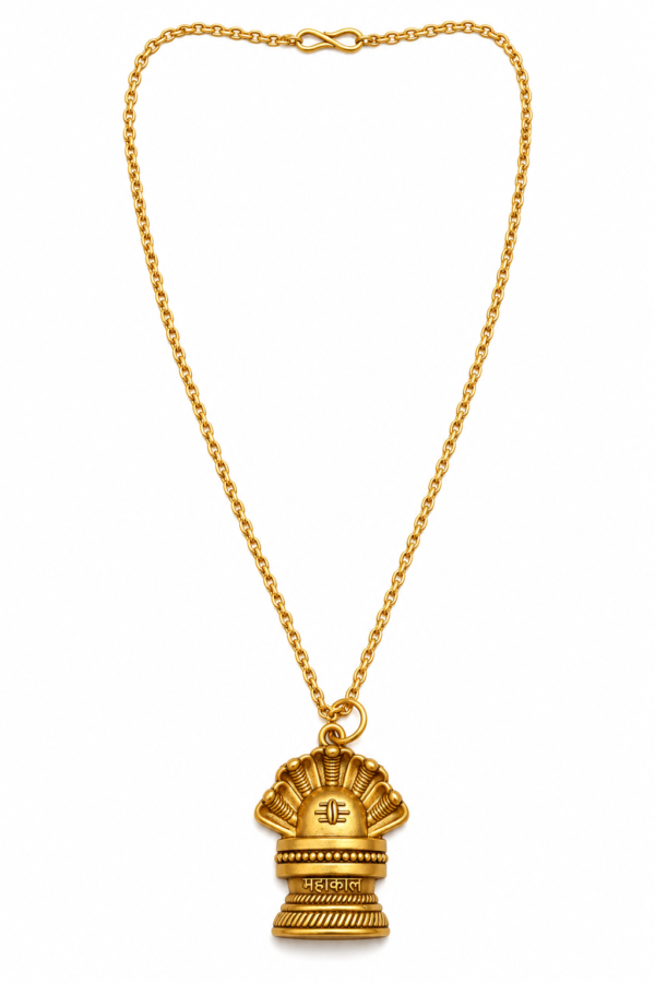 Mahakal Shivling Pendant Necklace | SHINE GEHNA Mahakal Shivling Pendant Necklace with Gold Tone Chain