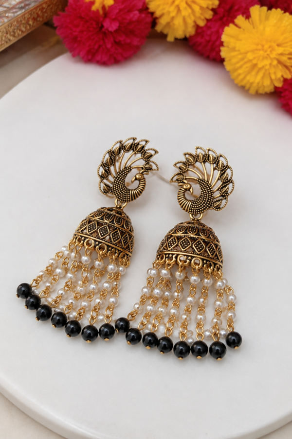 Designer Peacock Ethnic Earrings Designer Peacock Antique Jhumka Earrings Women's Jewellery