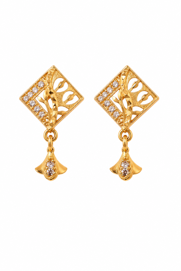 Designer Floral Pendant Necklace Earrings Set for Women