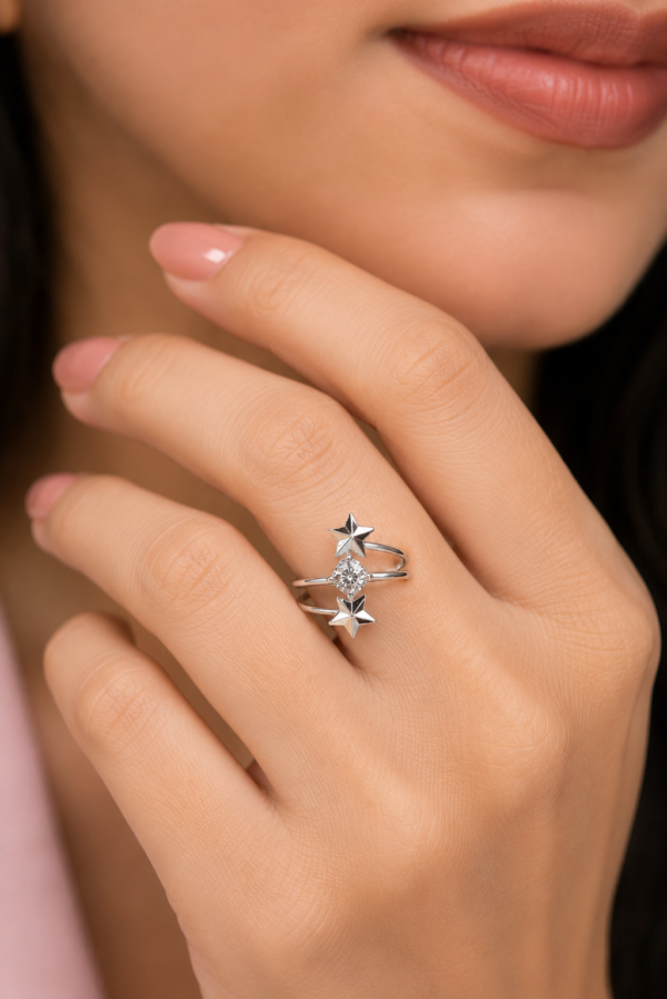 Designer Open Star Ring for Women Designer Open Star Fashion Ring for Girls and Women