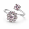 Floral Crystal Adjustable Ring Close-Up