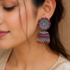 Stylish Party Wear Designer Jhumkas Party Wear Maroon Oxidised Jhumka Earrings