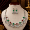 Green Pearl Festival Necklace Set for Temple Visits