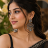 Temple Jhumka Earrings for Women Silver Finish Artificial Jewellery