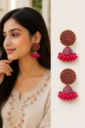 Premium Designer Jhumka Earrings Collection Designer Jhumka Earrings For Women With Beaded Design