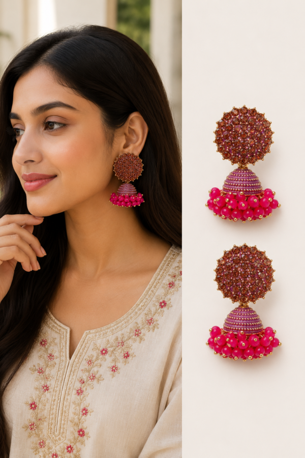Premium Designer Jhumka Earrings Collection Designer Jhumka Earrings For Women With Beaded Design