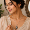 Premium Mata Locket for Women Mata Locket for Women Silver Finish Religious Pendant Necklace