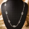 Designer Silver Finish Blade Link Statement Necklace