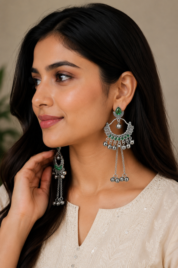 Premium Green Kashmiri Earrings Green Kashmiri Earrings for Women by SHINE GEHNA