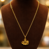 Allah Pendant Necklace with Gold Finish Chain by SHINE GEHNA