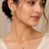 Gold Crystal Pendant Set Gold crystal pendant set with earrings