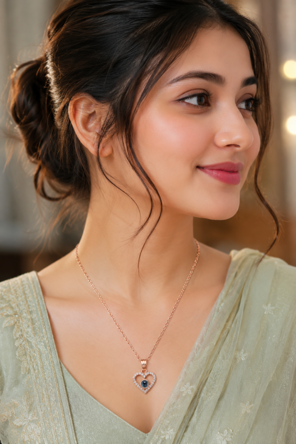 Rose Gold Heart Locket Necklace Fashion Jewellery for Women