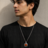 Reversible Islamic Pendant Necklace Back Side with Allah Calligraphy