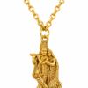 Radha Krishna Pendant Necklace with Gold Tone Chain
