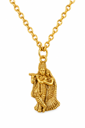 Radha Krishna Pendant Necklace | SHINE GEHNA Radha Krishna Pendant Necklace with Gold Tone Chain
