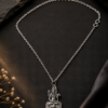 Close-up of Lord Shiva Mahadev pendant with detailed silver finish
