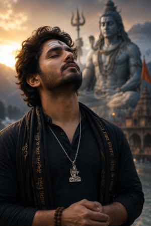 Mahadev Shiva Pendant Necklace Silver Finish Mahadev Pendant Necklace