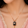 Designer AD Black Pendant Necklace Women's Fashion Jewellery