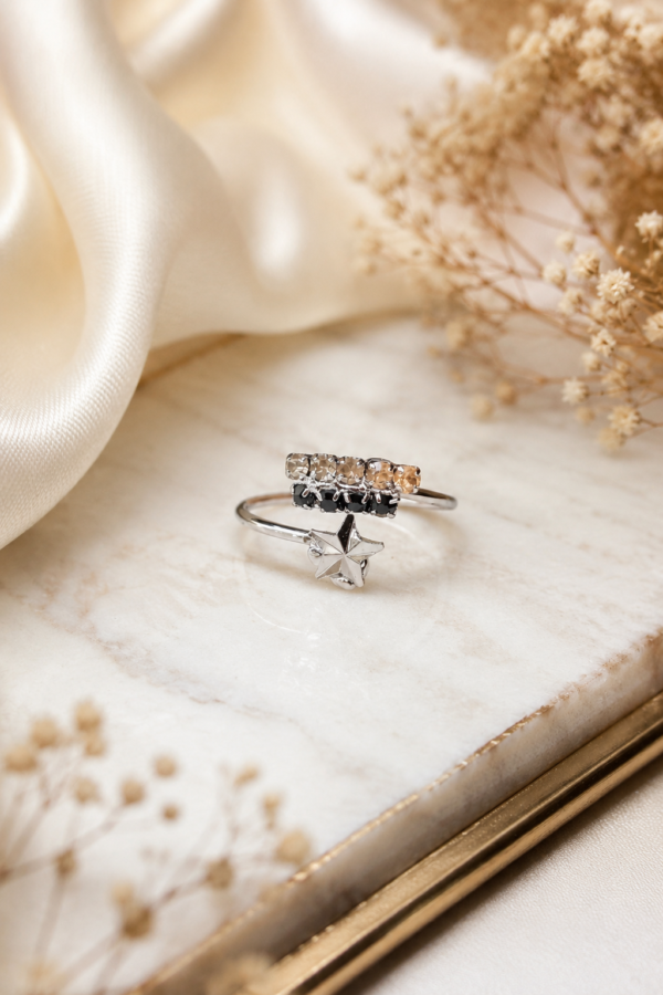 Elegant Adjustable Fashion Ring Minimalist Adjustable Silver Ring for Women