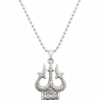 Silver Finish Trishul Pendant Necklace