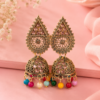 Multicolor Beaded Jhumka Earrings for Women by SHINE GEHNA