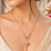 AD Pendant Necklace for Women Rose Gold Finish Premium Artificial Jewellery