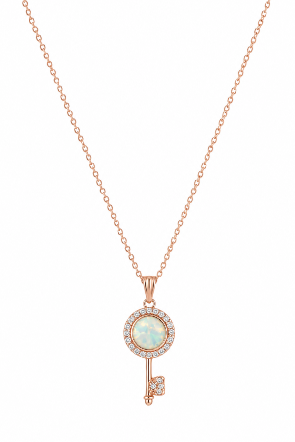 Rose Gold Finish Pendant Necklace Rose Gold Key Pendant Necklace Premium Artificial Jewellery