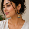 Traditional Yellow Meenakari Hoop Earrings Close-Up