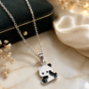 Premium Panda Pendant Necklace for Women Silver Finish Panda Necklace