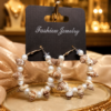 Beach Style Seashell Hoop Earrings Close-Up