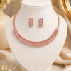 Stylish Crystal Necklace Set for Women Designer Rose Gold Necklace Set Artificial Jewellery