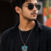 : Designer Mahakal Religious Necklace Mahakal Blue Pendant Artificial Jewellery Necklace