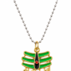 Mahakal Locket Necklace with Green Enamel Design Premium Artificial Jewellery