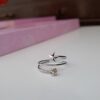 Premium Crystal Adjustable Silver Ring for Girls