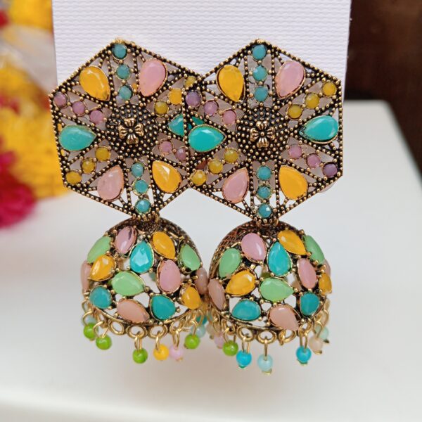 Traditional Designer Jhumka Earrings Traditional Multicolor Jhumka Earrings for Women