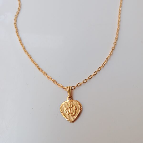 Muslim Gold Pendant Chain with Allah Calligraphy