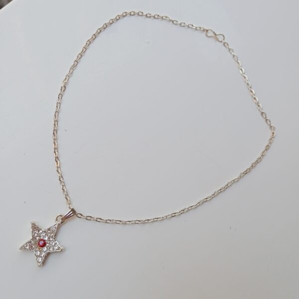 Crystal Star Necklace for Girls Silver Chain Pendant
