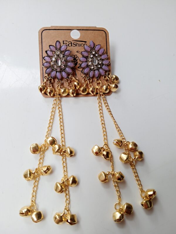 Designer Kashmiri Statement Earrings Party Wear Gold Kashmiri Earrings with Ghungroo