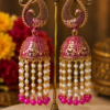 Pink Peacock Jhumka Earrings Pink Peacock Jhumka Earrings