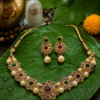 Traditional Floral Stone Necklace Set Wedding Jewellery