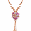 Designer Pink AD Pendant Necklace Pink AD Pendant Necklace Rose Gold Finish Jewellery