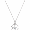 Flower Pendant Necklace for Women Silver Finish Designer Jewellery
