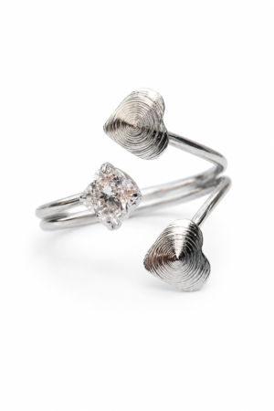 Heart Adjustable Ring for Women Front View
